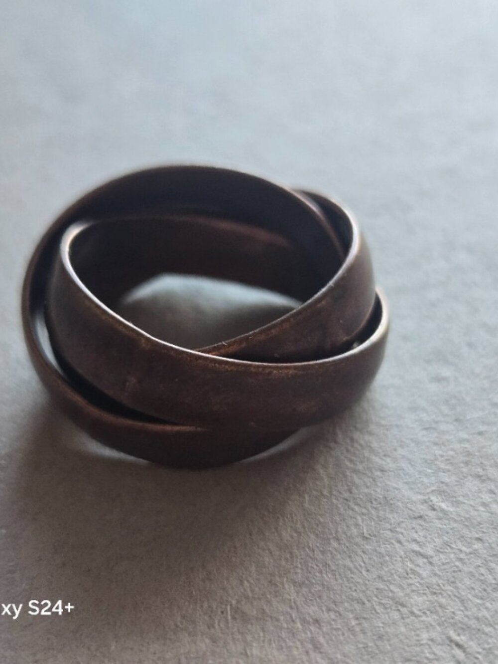 Copper Triple Interlocking Rolling Ring - Picture 2 of 5
